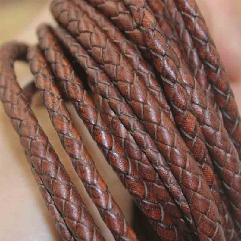 2 Meters Braided Genuine Leather Cords 3/4/5/6mm Handcraft Braided Leather  String Cord For