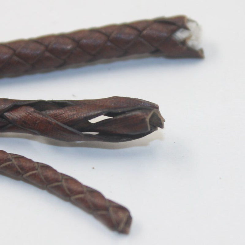 Round Braided Genuine Leather Cord