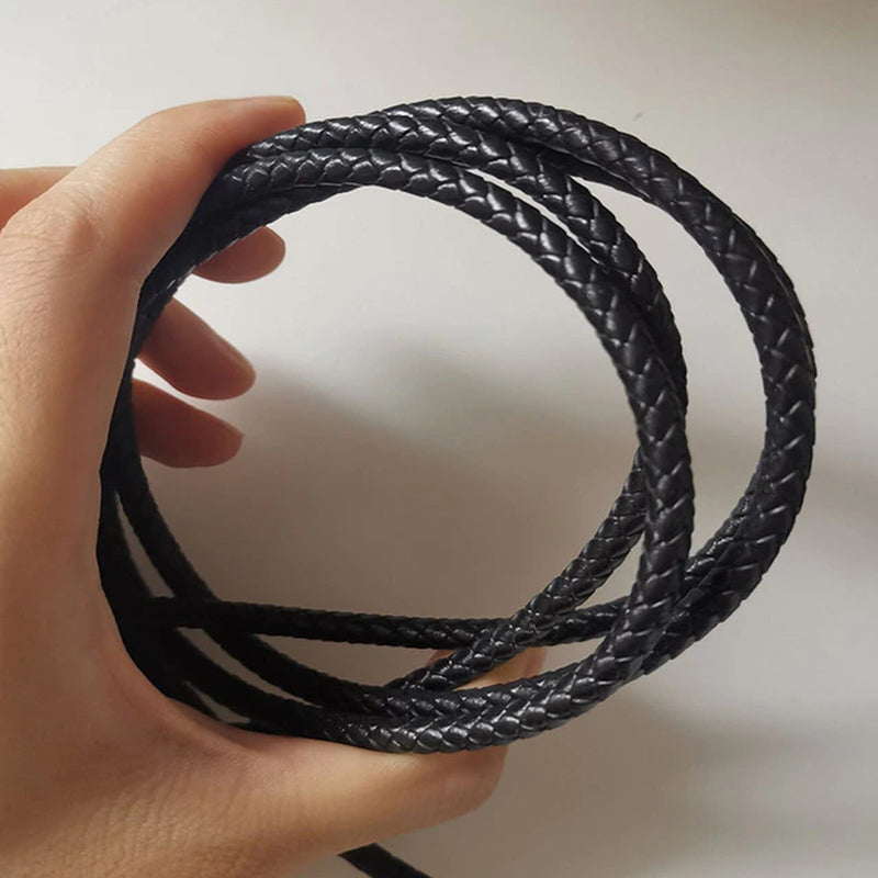 Round Braided Genuine Leather Cord