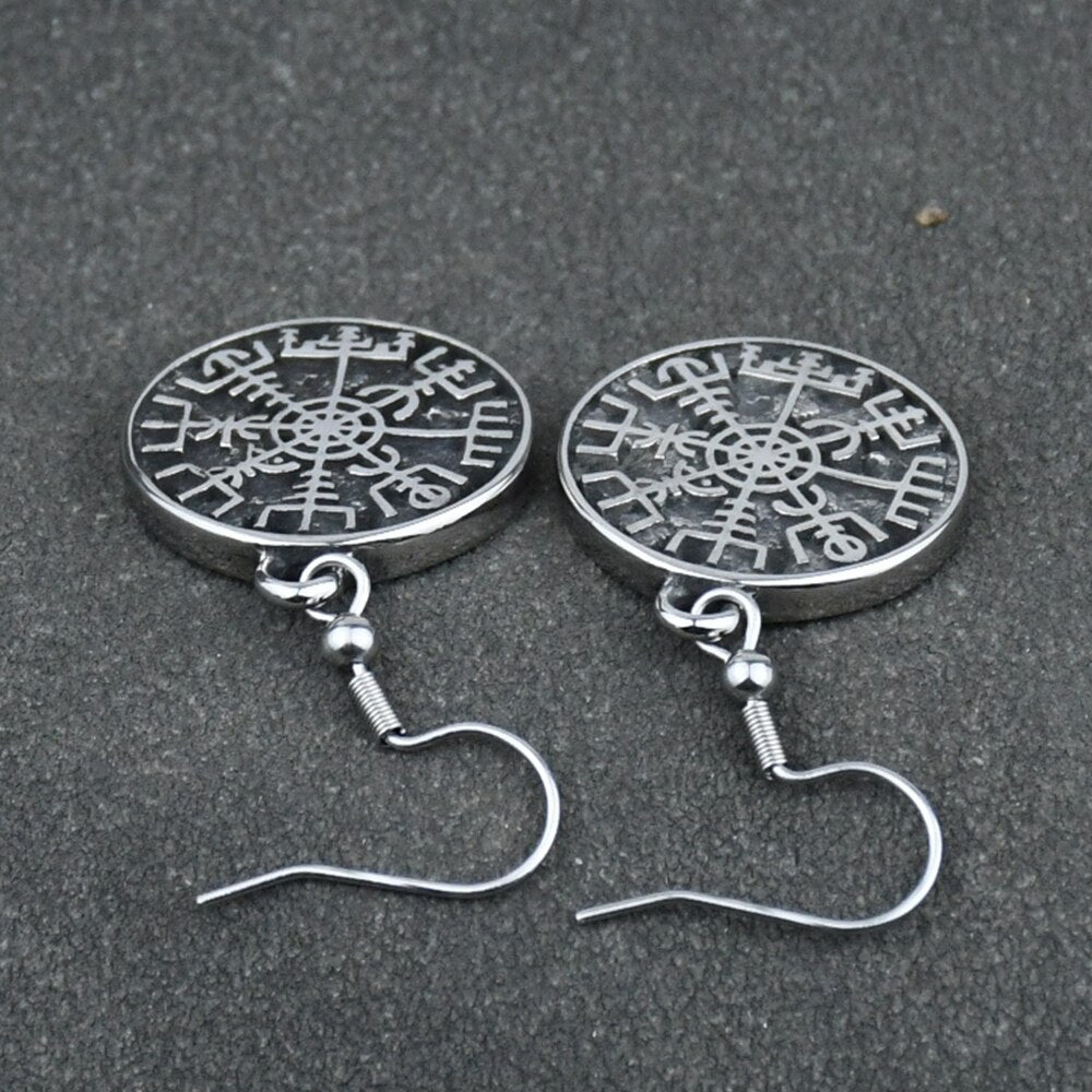 Vegvísir Amulet Earrings