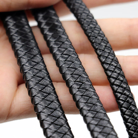 Flat Braided Genuine Leather Cord